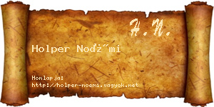 Holper Noémi névjegykártya